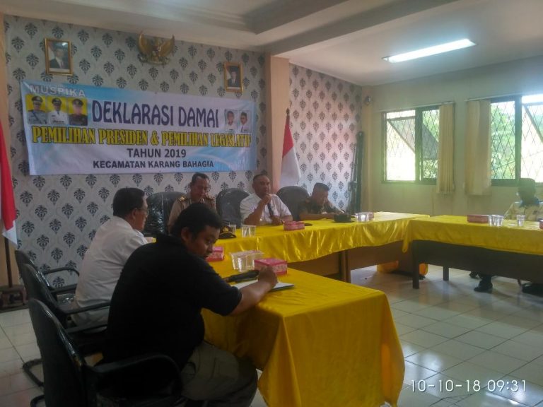Deklarasi Damai Pemilihan Presiden Dan Legislatif Kecamatan Karang Bahagia1