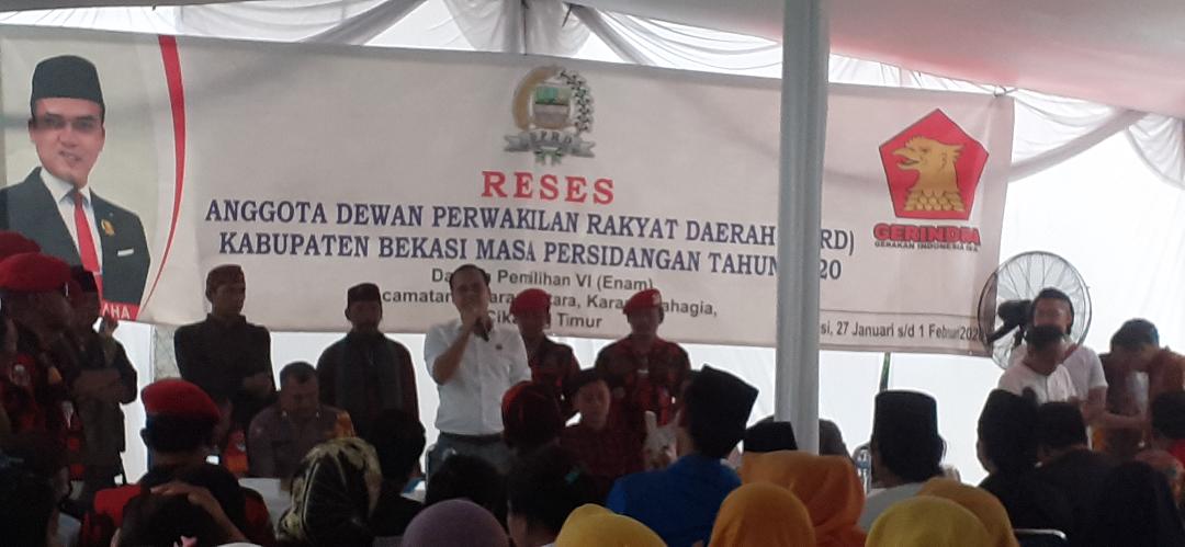 Ketua DPRD Kab Bekasi Aria Dwi Nugraha Lakukan Reses Masa Persidangan Tahun 2020
