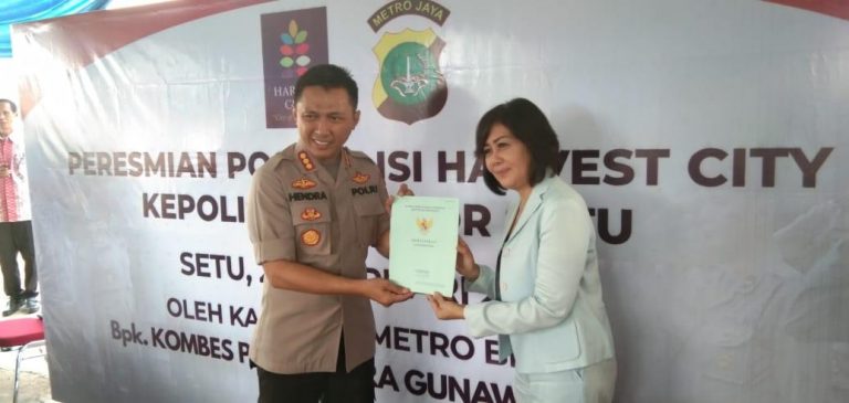 Pospol Harvest City Kecamatan Setu di Resmikan Kapolres Metro Bekasi
