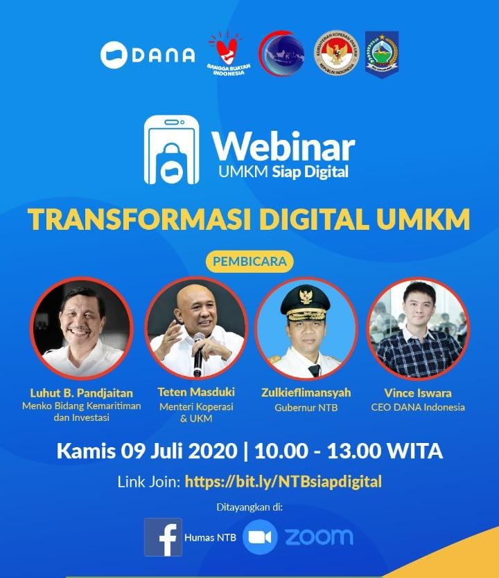 Gubernur Jadi Pembicara Webinar Nasional Tentang Transformasi Digital UMKM