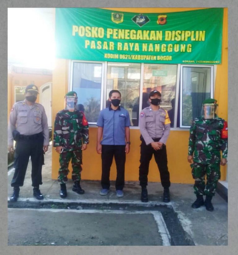 Koramil Beserta Polsek Nanggung Laksanakan Patroli Protokol Kesehatan