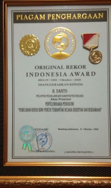 H. DANTO Meraih ORIGINAL REKOR INDONESIA Award (ORI) 2020