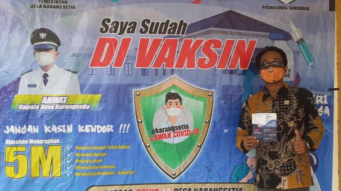 Pemdes Karang Setia Bersama UPTD Puskesmas Sukaraya Gelar Vaksin Merdeka Dosis Satu 2