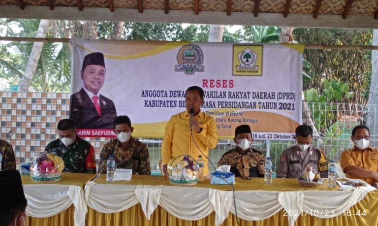 Sarim Saefudin Anggota DPRD Praksi Golkar Kabupaten Bekasi Gelar Reses Masa Sidang II tahun 2021