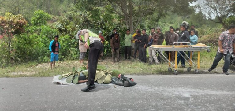 Laka Tunggal, Pengendara Supra X di Pollung Tewas di Tempat 1