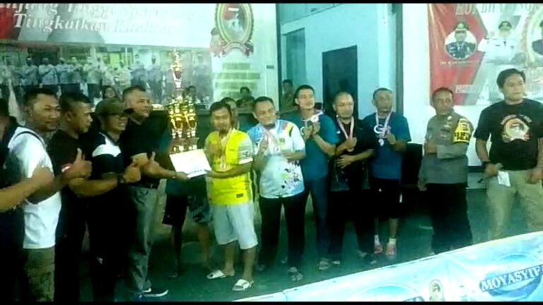 Juara 1 Kejuaraan Bulu Tangkis Hut Bhayangkara ke 76 di Rebut oleh MJM Pangkal Jaya 1