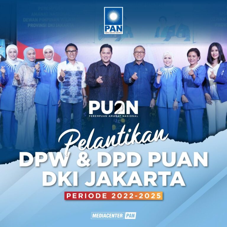 Pelantikan DPW & DPD PUAN DKI Jakarta, Eka Lestari Sinaga Sah menjadi KETUA PUAN DPD Jakarta Barat, Fraksi Partai Amanat Nasional 1