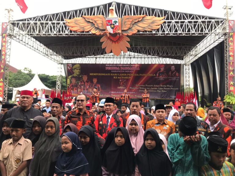 Porkopimda Hadiri Harlah Pemuda Pancasila Ke 63 di Lapangan Pemkab Bekasi 1