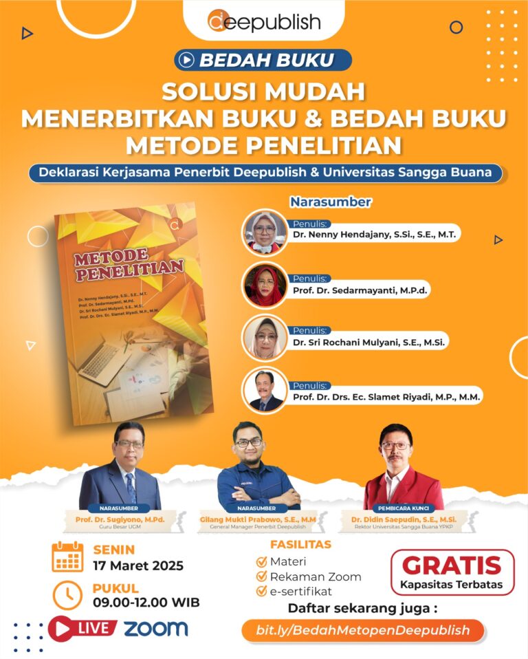 Sukses Digelar Bedah Buku Metode Penelitian & Kerjasama Deepublish dengan Universitas Sangga Buana 1